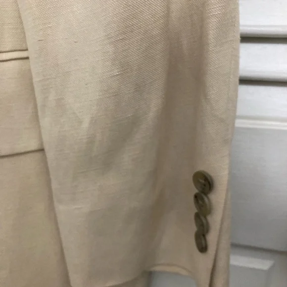 Mens tan silk linen blend blazer 42R - Picture 3 of 5
